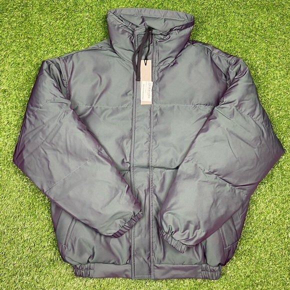 New with tags Fear of God Essentials iridescent puffer jacket men’s small - Picture 1 of 5